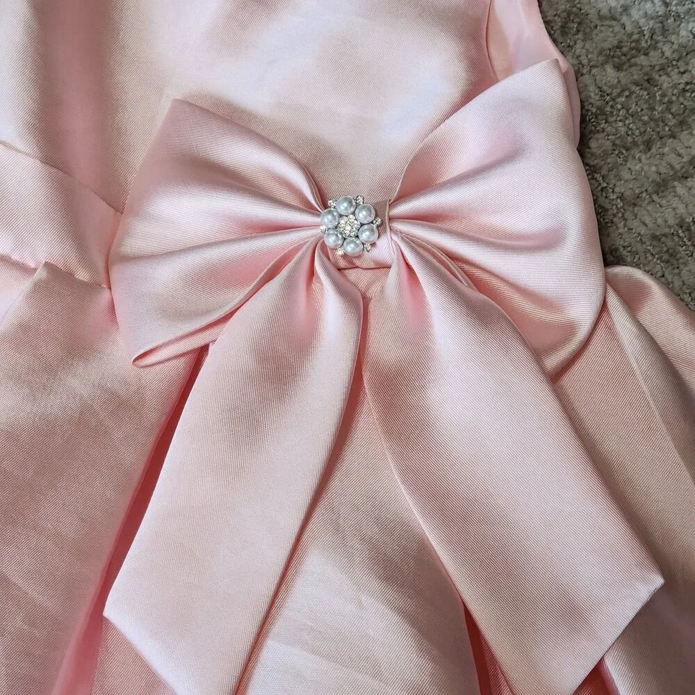 Rare Editions special occasion satin fit & flare sleeveless dress pink size 5